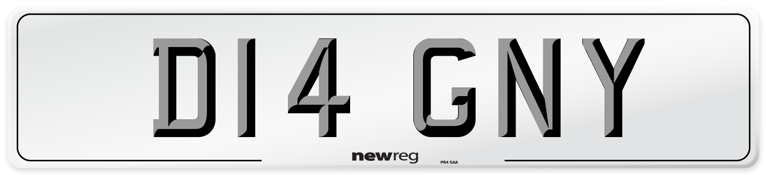 D14 GNY Number Plate from New Reg